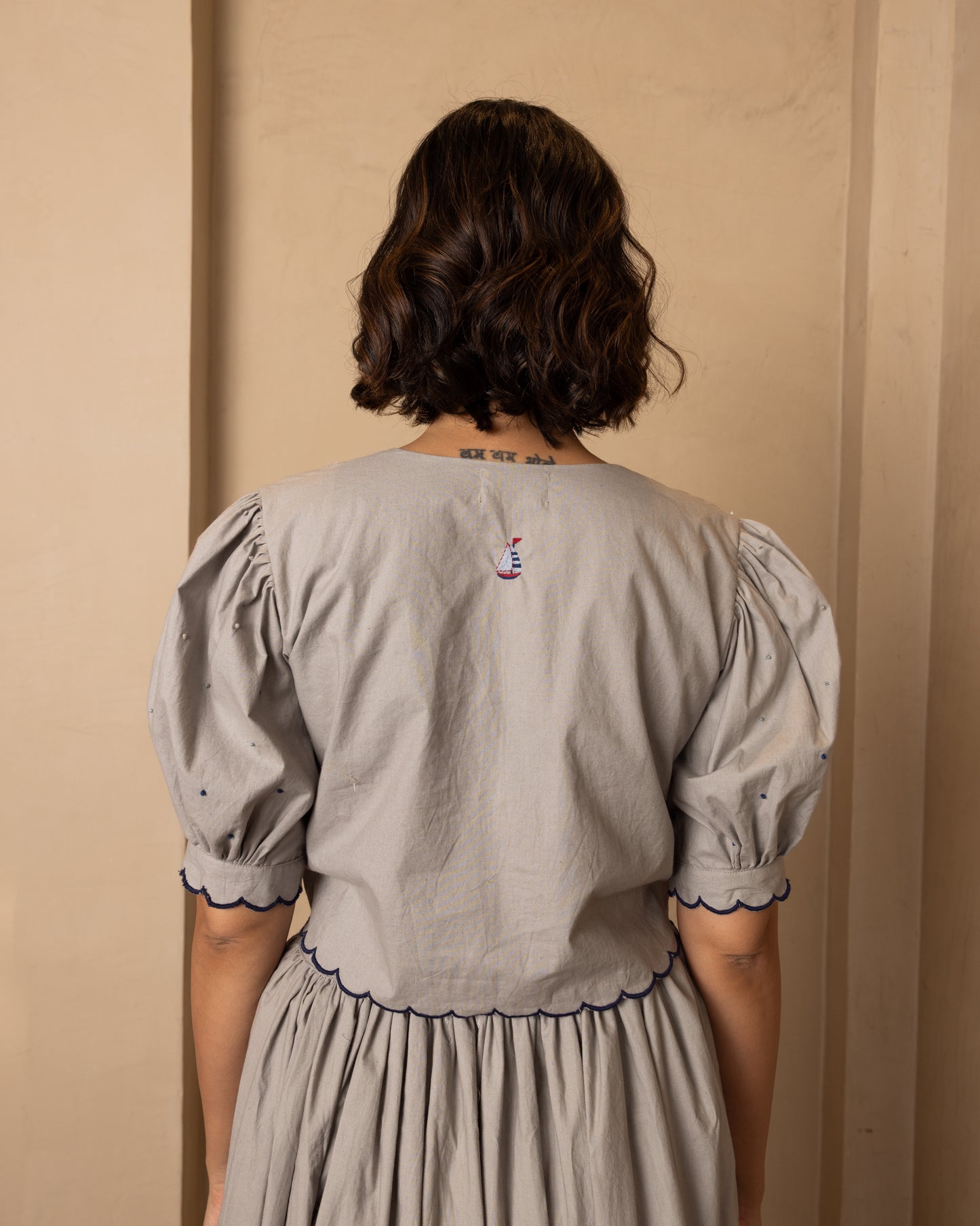 Ari Top and Skirt Set Grey