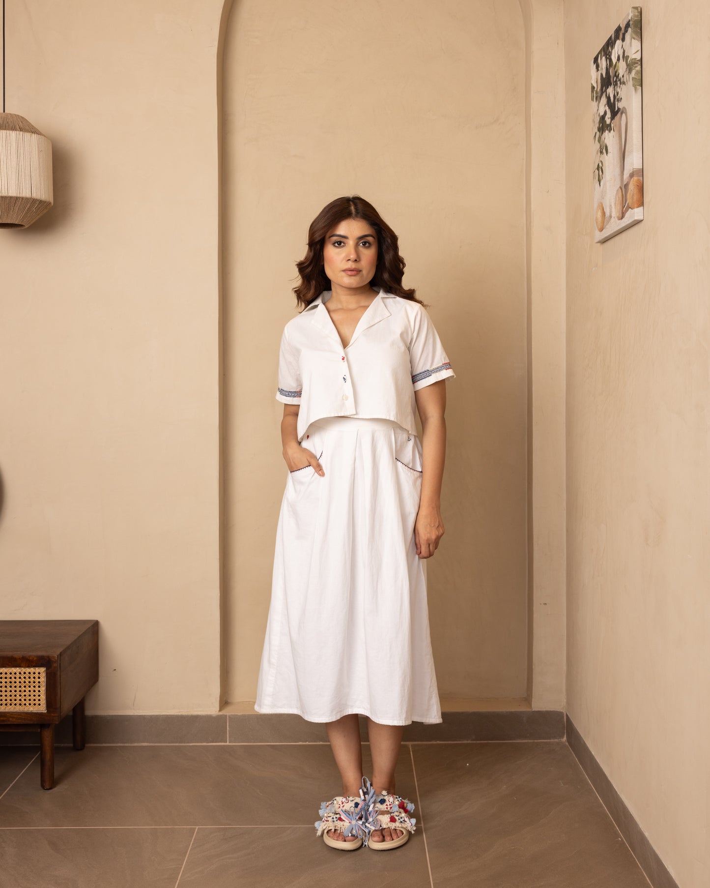 Harbor Top and Skirt Set (Beige)