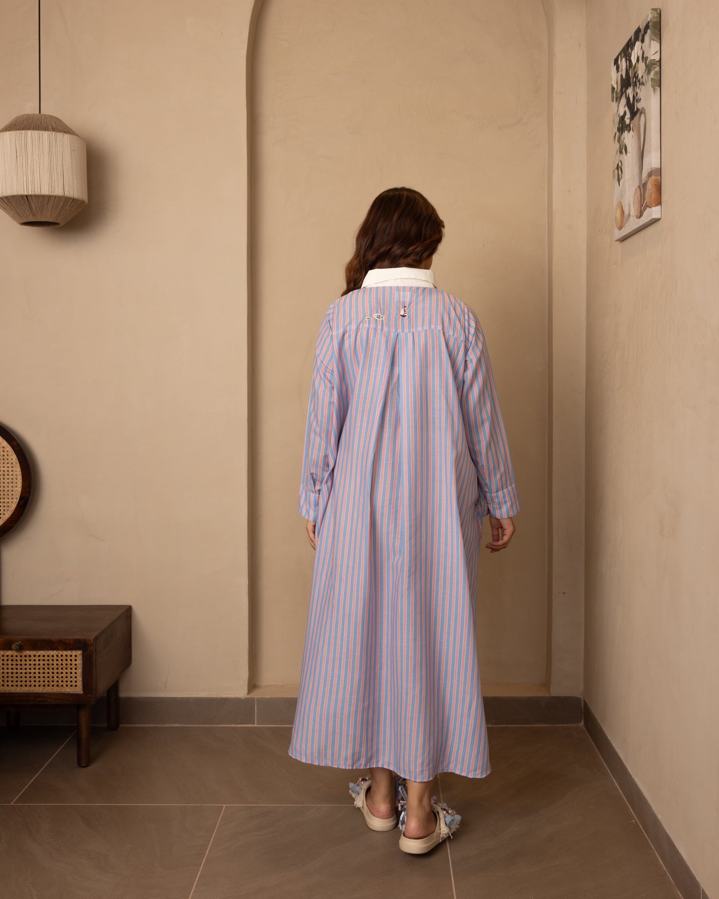 Marina Dress Red Blue Stripes