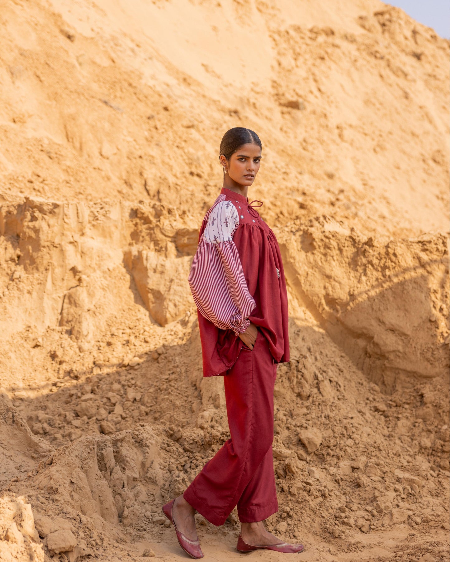 FRACT CO-ORD SET - MAROON