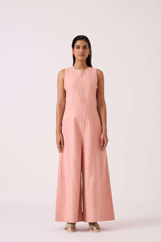 Vronsky Pink Handwoven Jumpsuit
