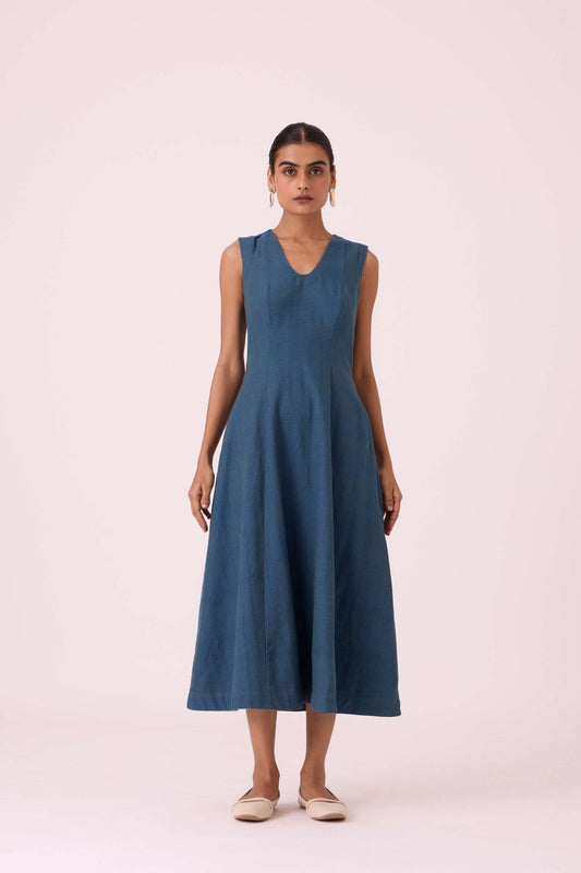 Emy Blue Handwoven Dress