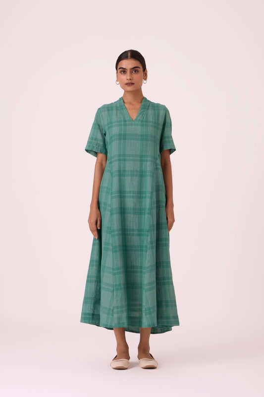 Clover Green Handwoven Dress