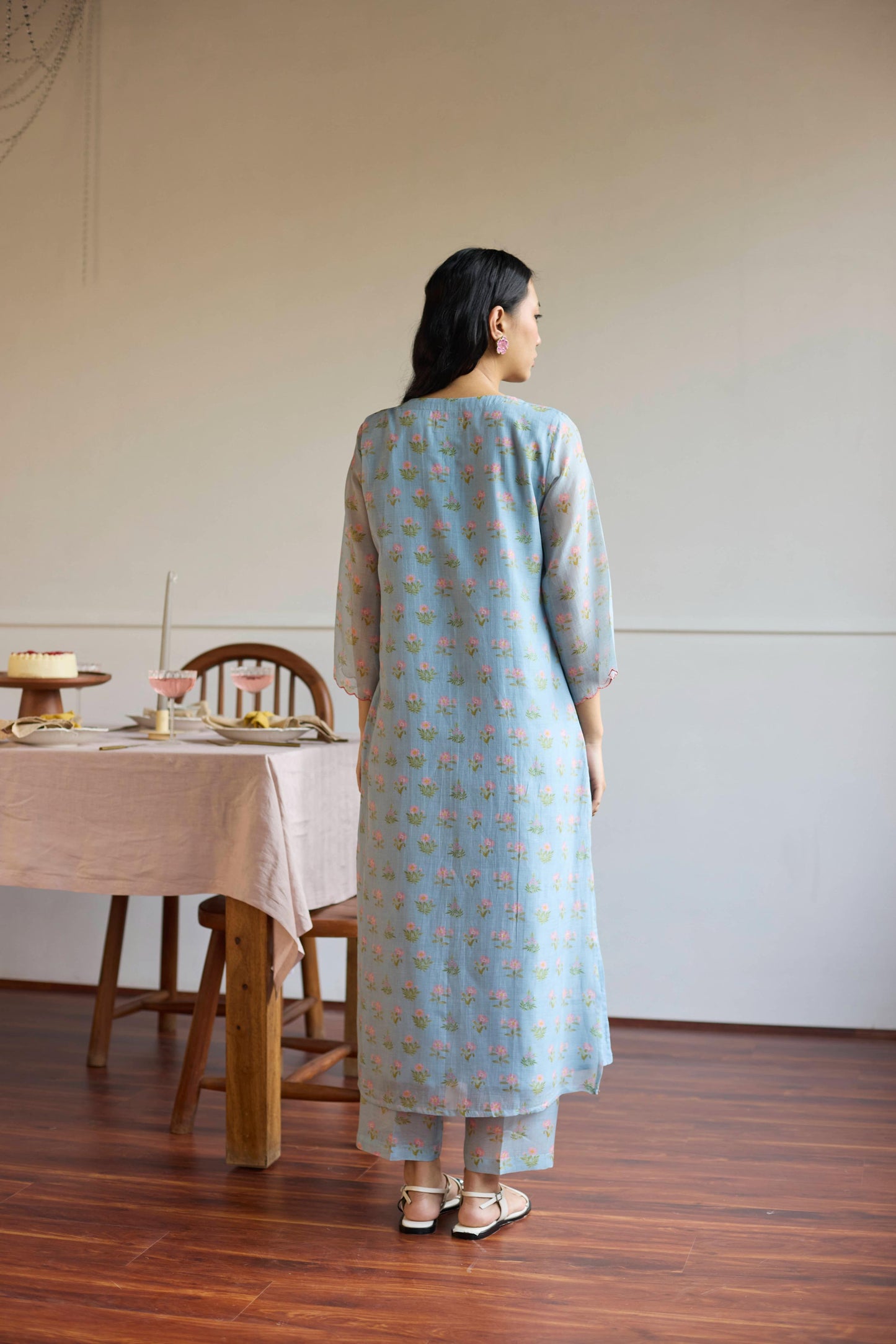 Powder Blue Pintuck Set