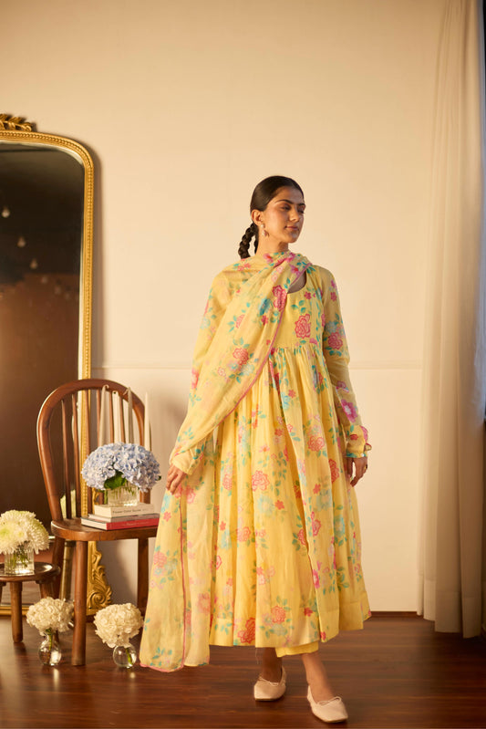 Lemon Florette Anarkali