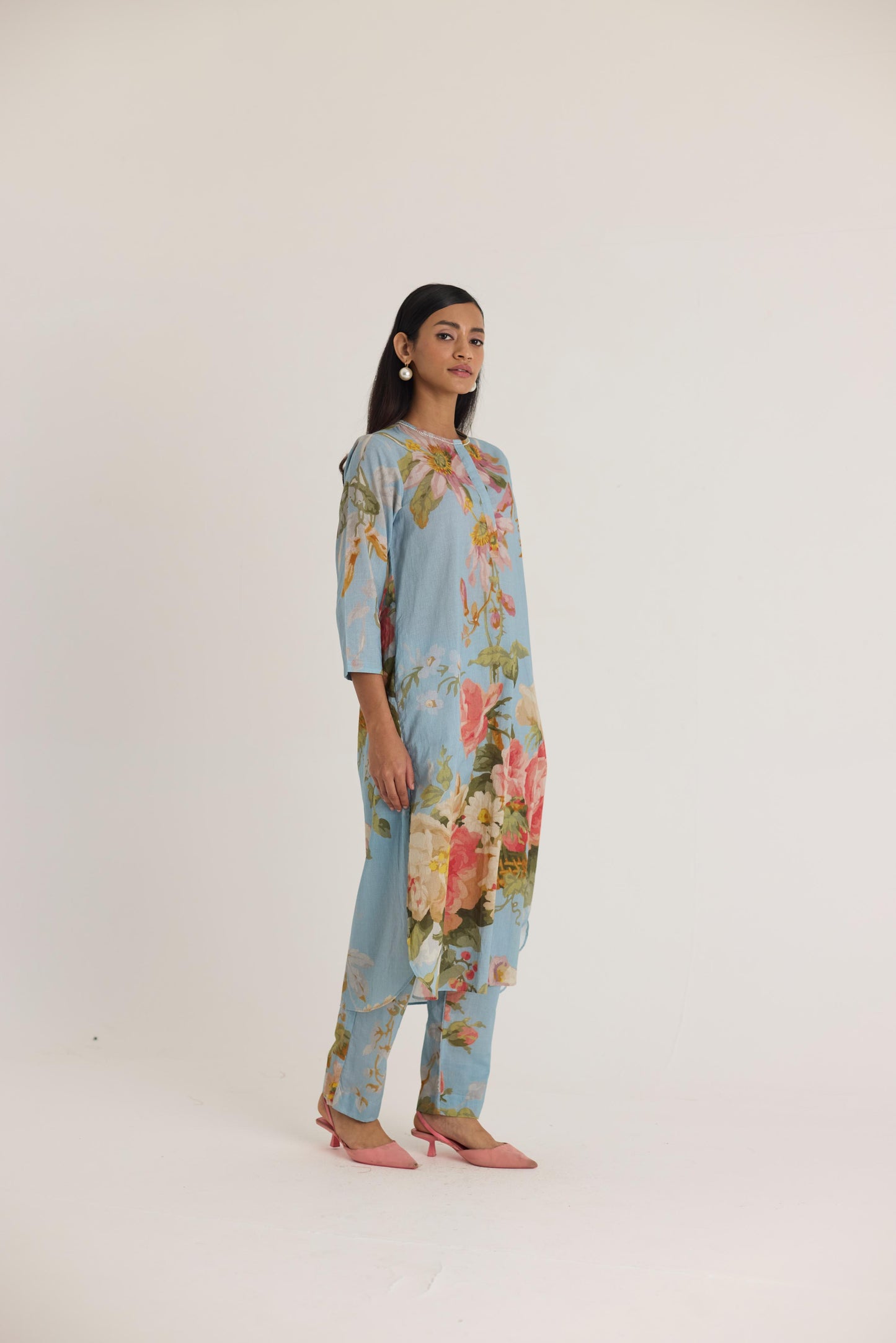 Taffy Long Cotton Kurta Set