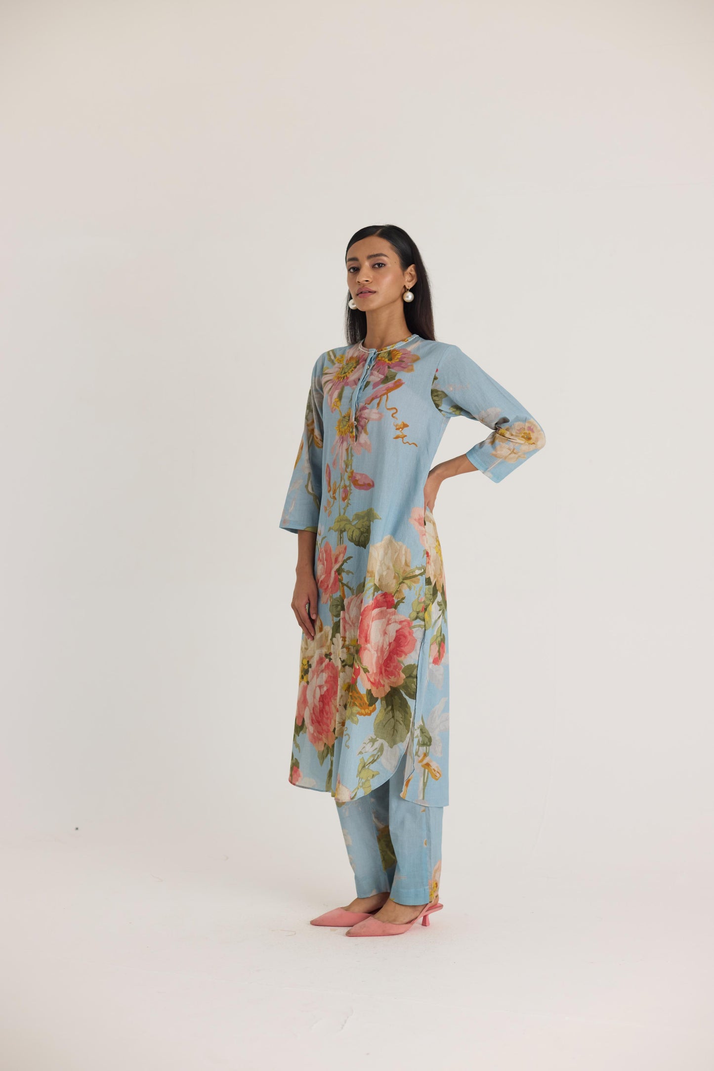 Taffy Long Cotton Kurta Set