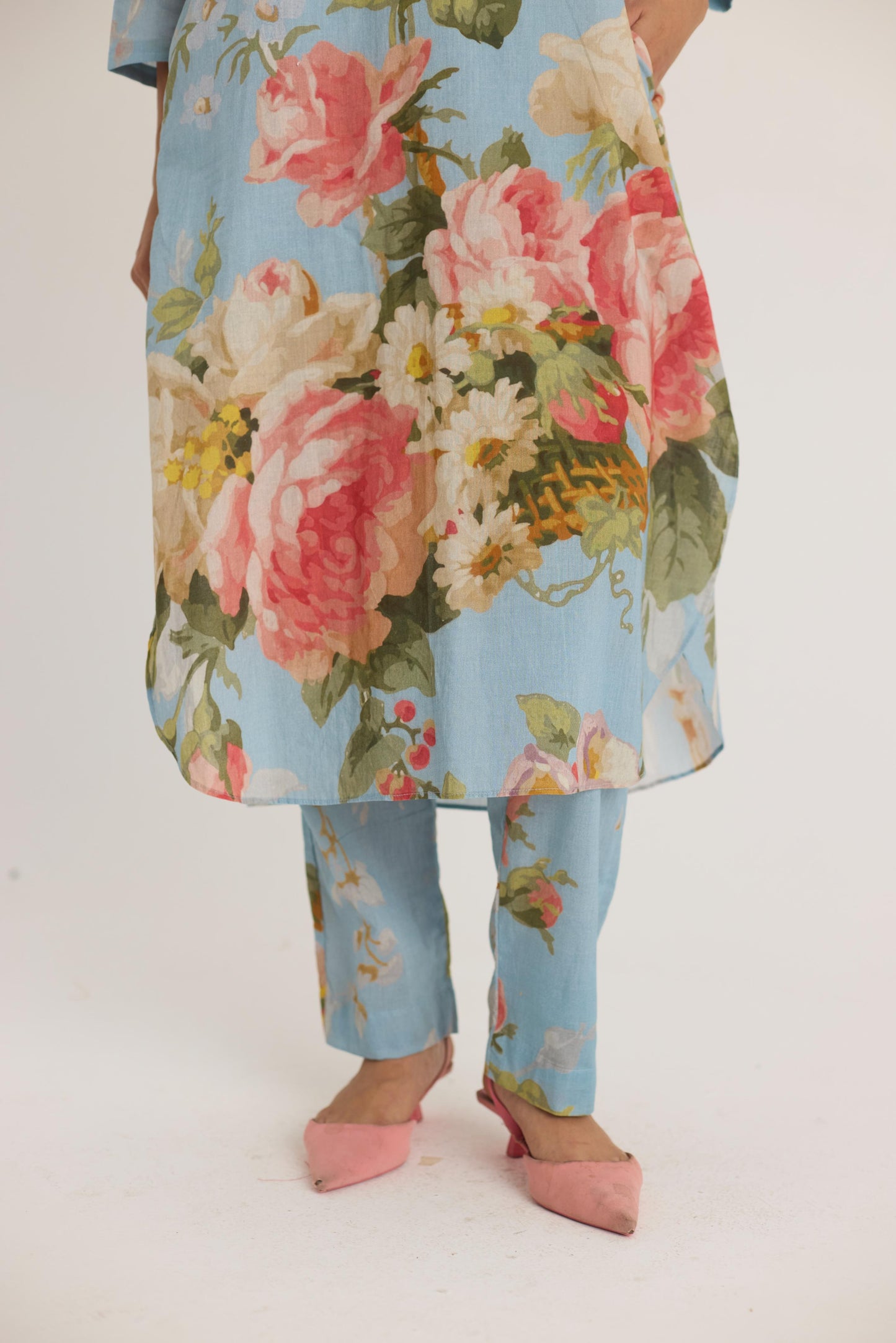 Taffy Long Cotton Kurta Set