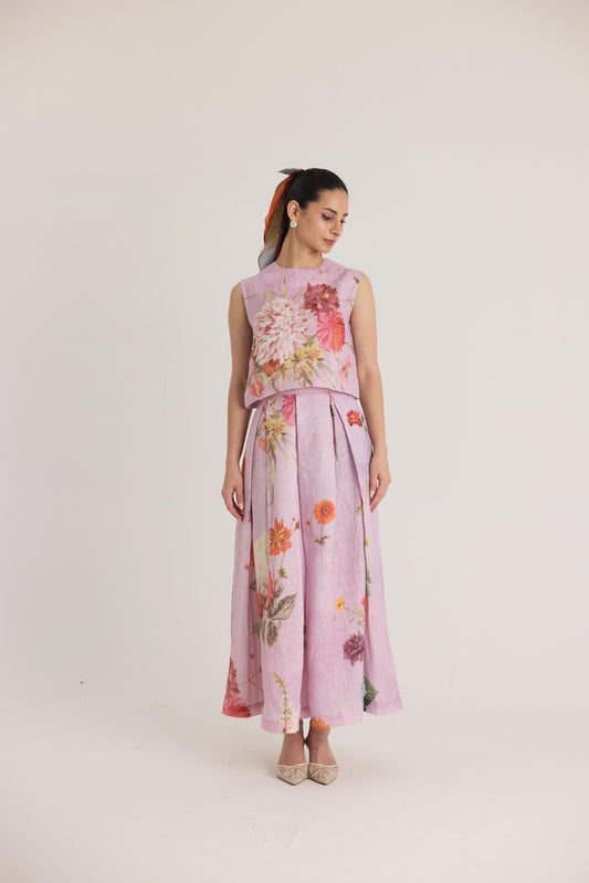 Giggle Berry Linen Top & Skirt Set