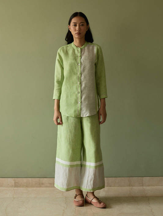 Aline Border Linen Co-ord Set - Meadow