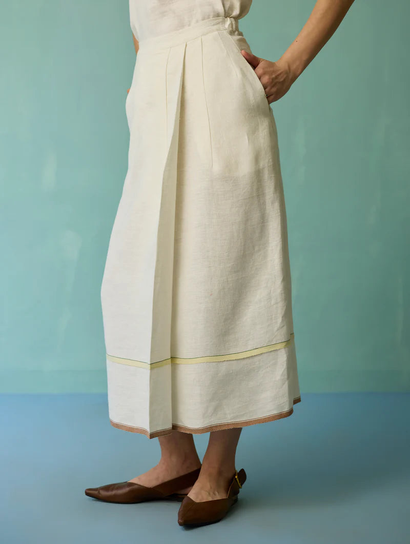 Eon Hand-Embroidered Floral Vest Co-ord Set - Ivory