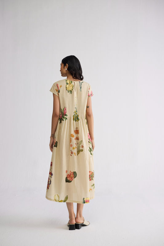 PRIMAVERA COTTON PINTUCKS DRESS