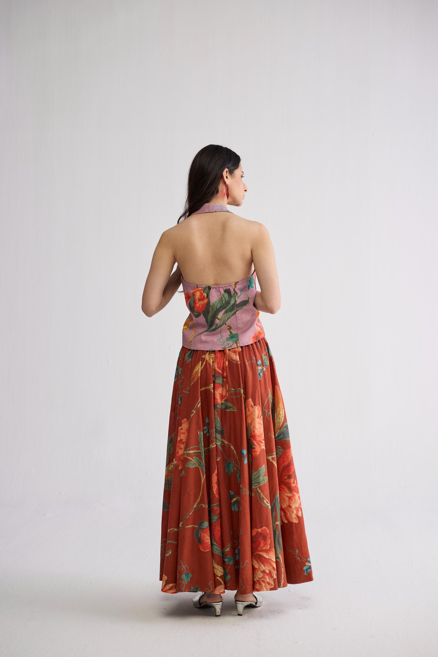 VINE & BERRY HALTERNECK WAISTCOAT & SKIRT SET