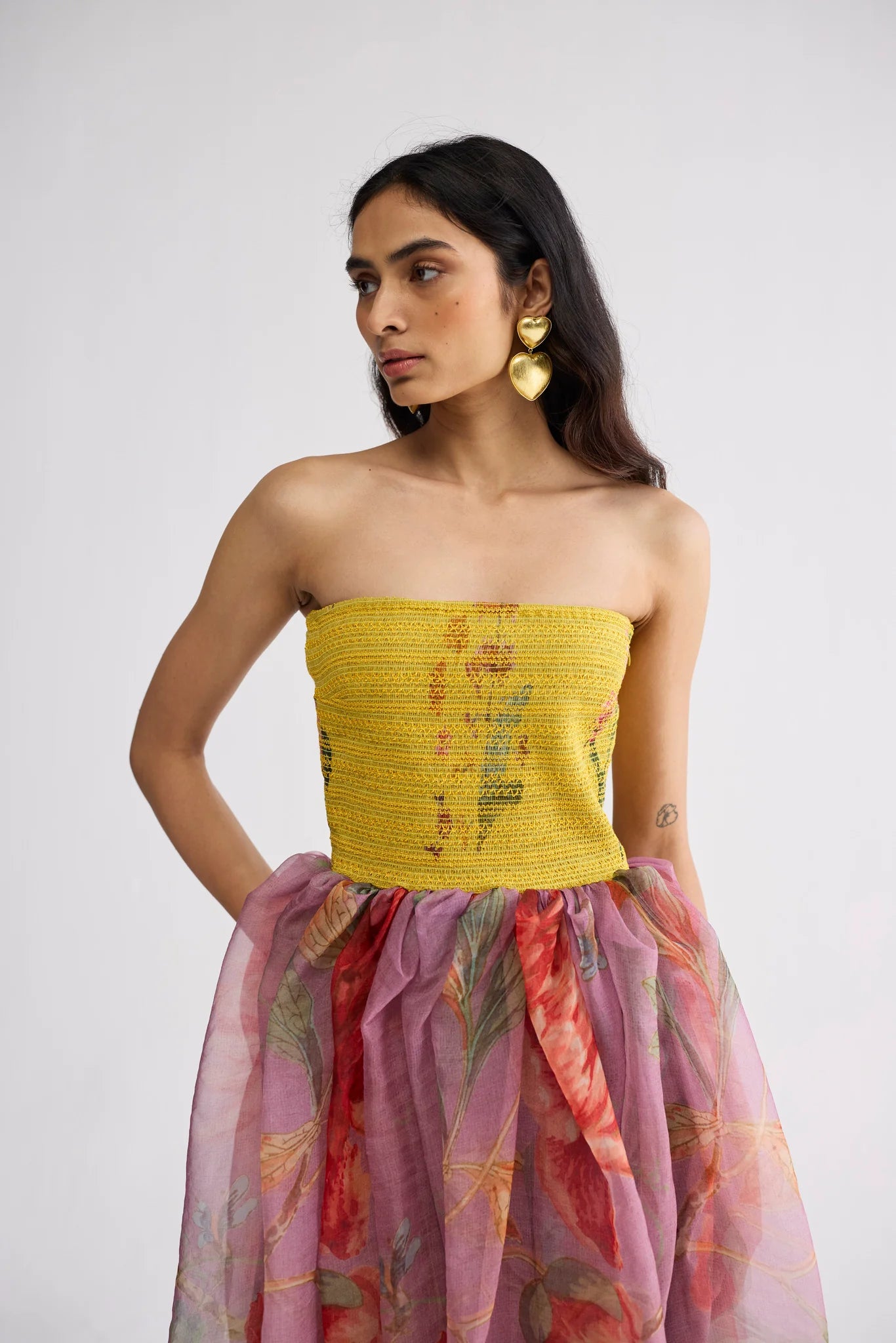 BERRY SMOCKED ORGANZA DRESS