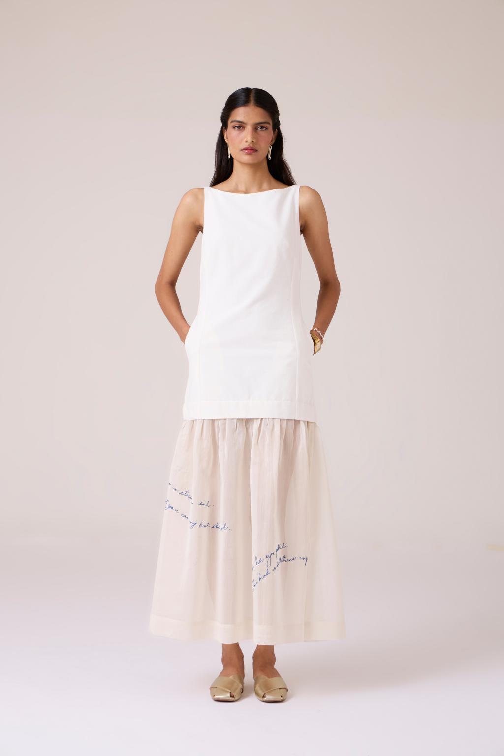 Astra White Embroidered Maxi Dress