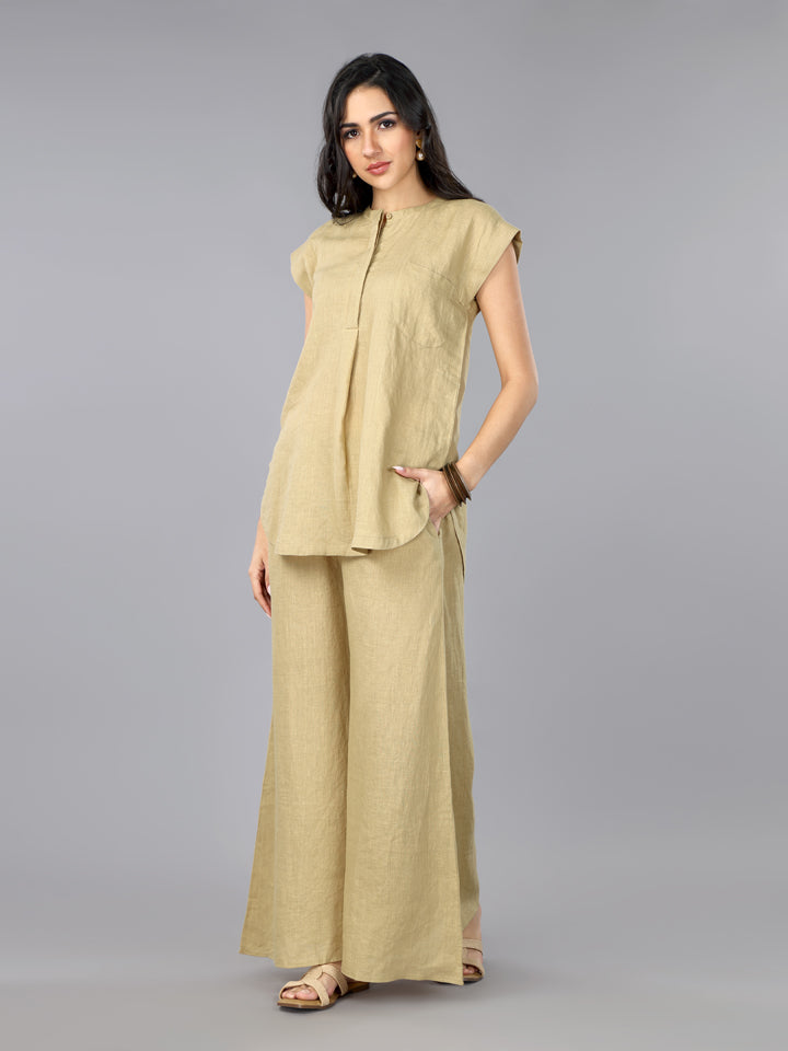 Biscoff Linen Top & Palazzo Set