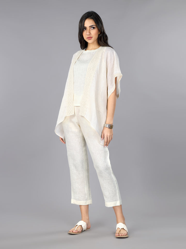 Ivory Linen Shrug & Co-ord Set