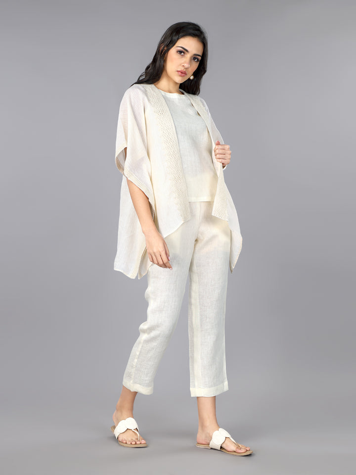Ivory Linen Shrug & Co-ord Set