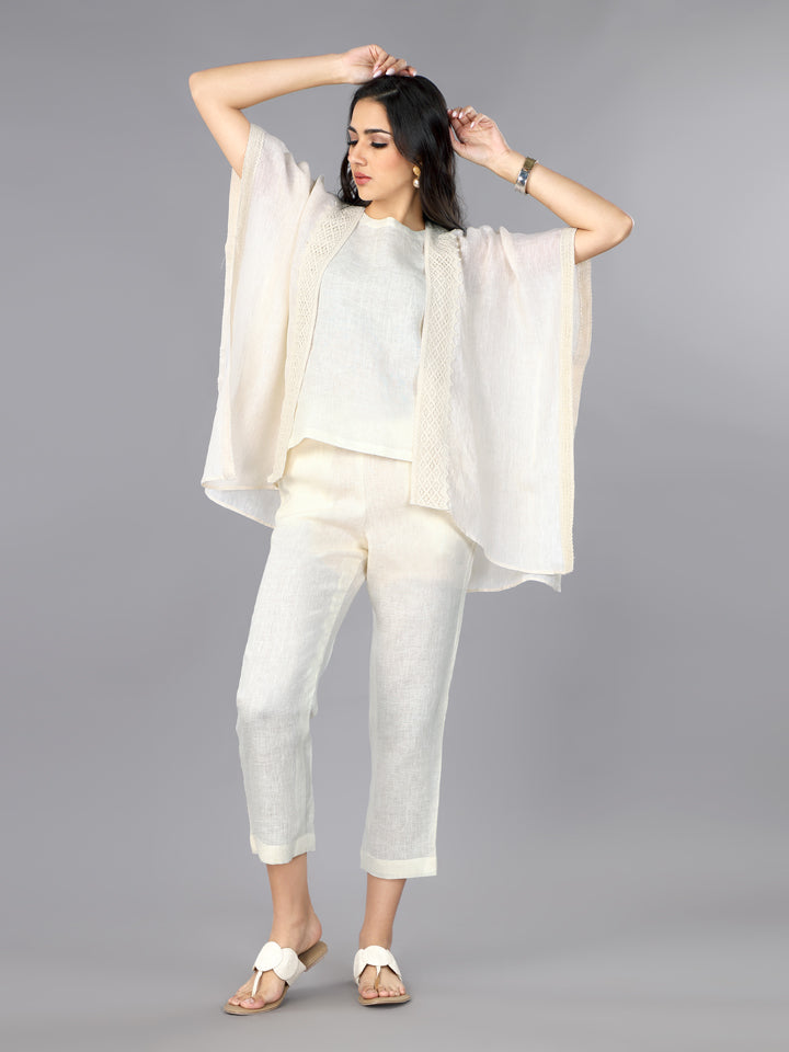 Ivory Linen Shrug & Co-ord Set
