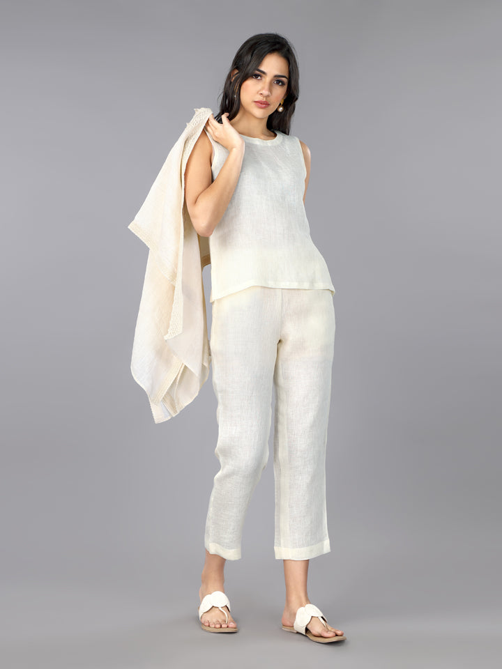 Ivory Linen Shrug & Co-ord Set
