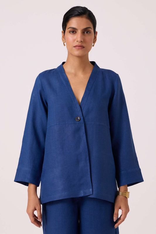Yasnaya Blue Linen Jacket