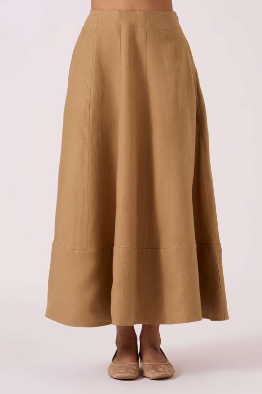 Marner Tan Linen Skirt