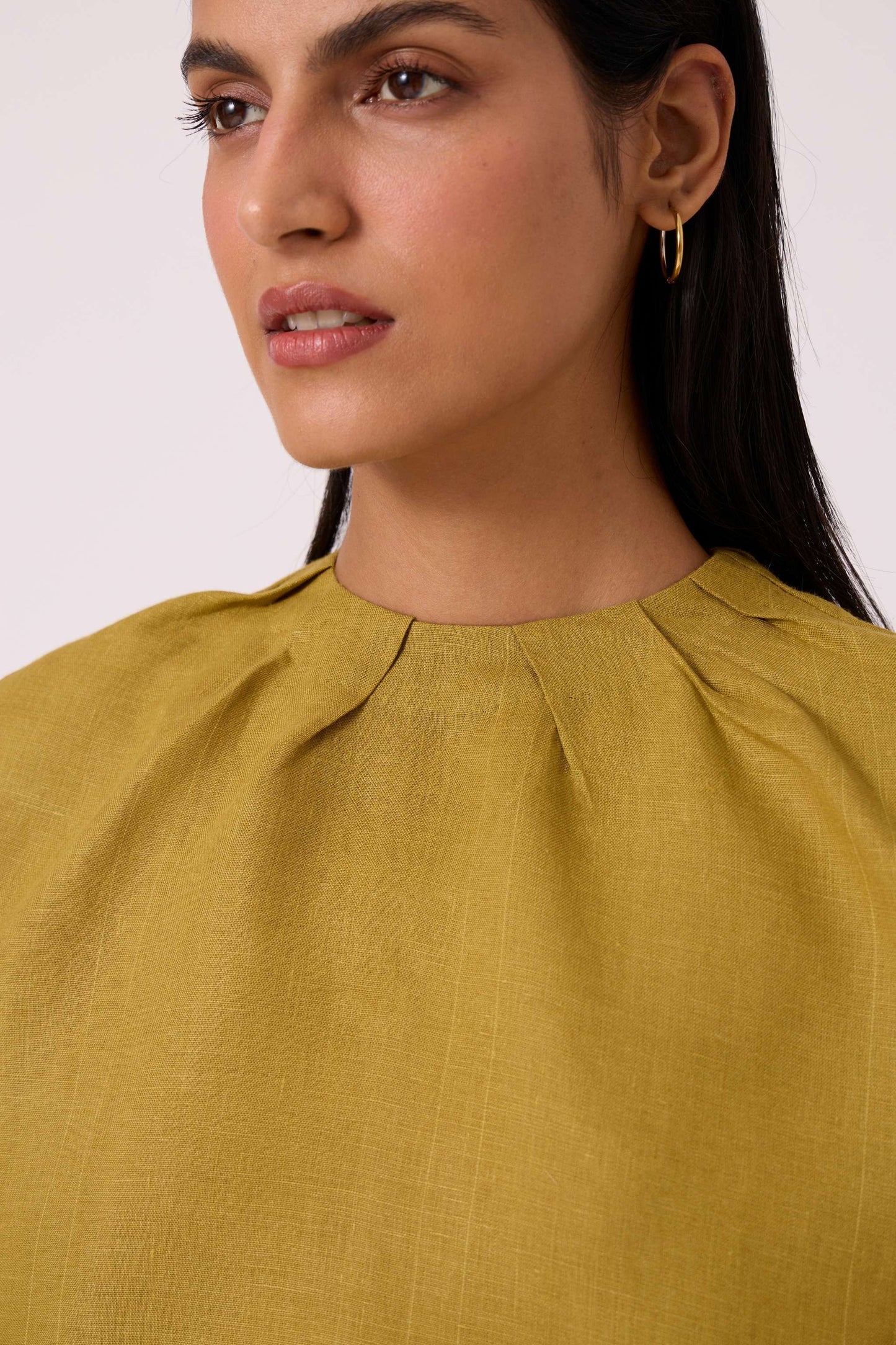Bourne Olive Linen Top