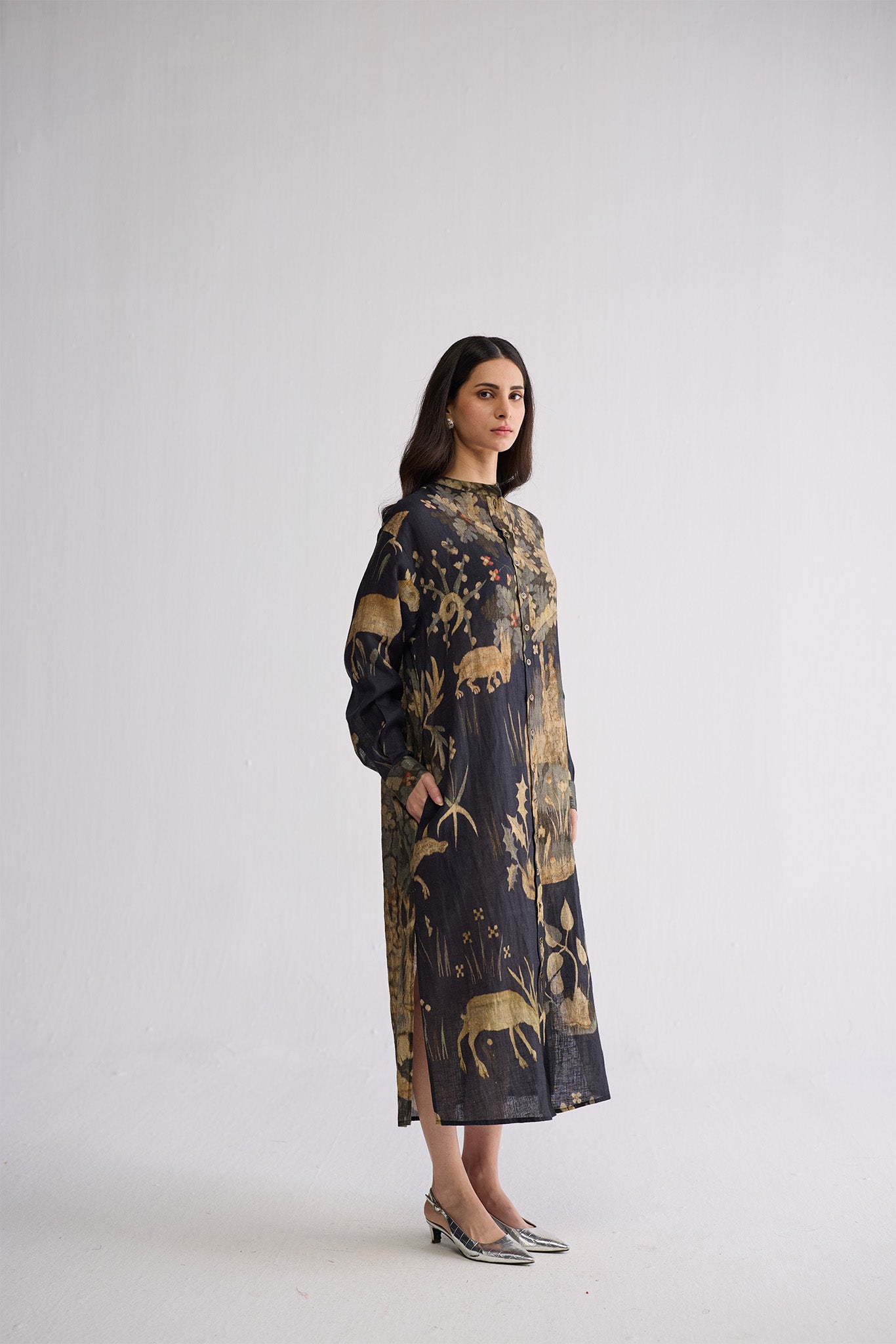 BANYAN LINEN SHIRT DRESS