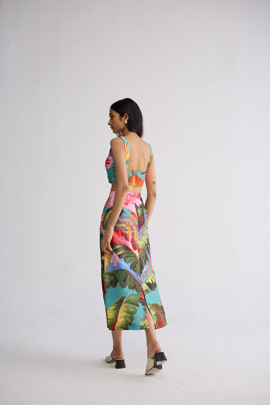 CAMPARI EMBROIDERED TOP AND SKIRT SET