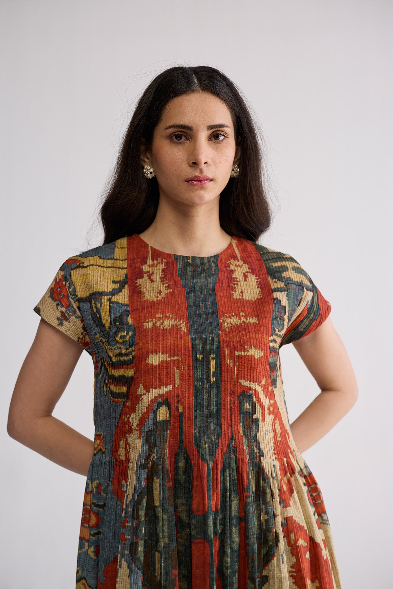 ALO LINEN PINTUCKS DRESS