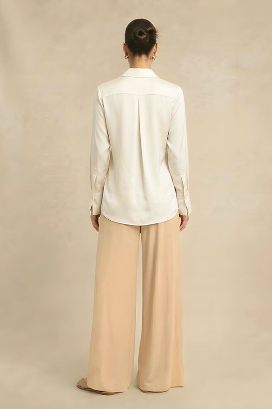Ivory White Wrap Blouse