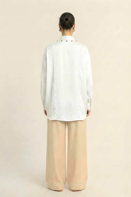 Ivory White Kaftan Blouse