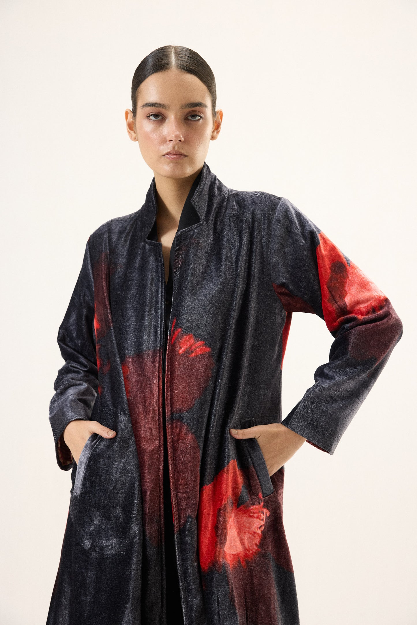 Ink Rose Trench Coat