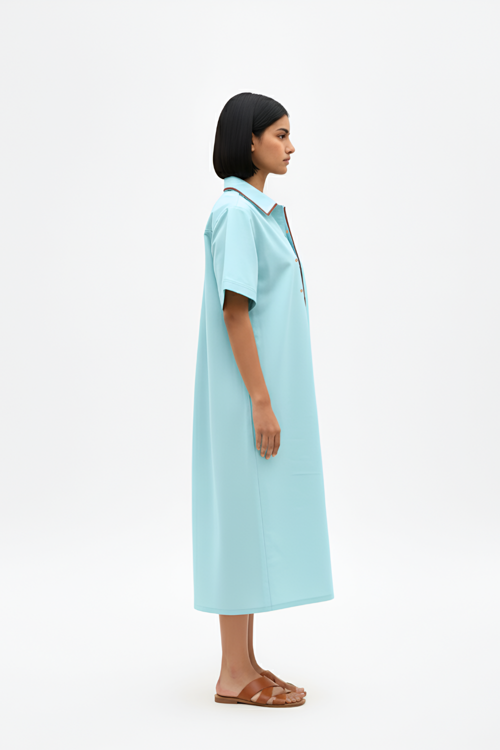 Tiffany Blue-Tuscan Red Shirt Dress