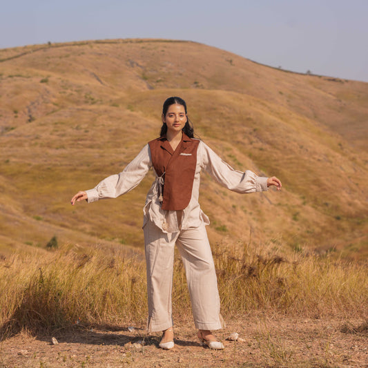 Whisper Wind Shirt and Pant Set - Brown