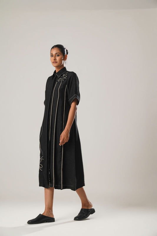 MJ Black Pleated Dress