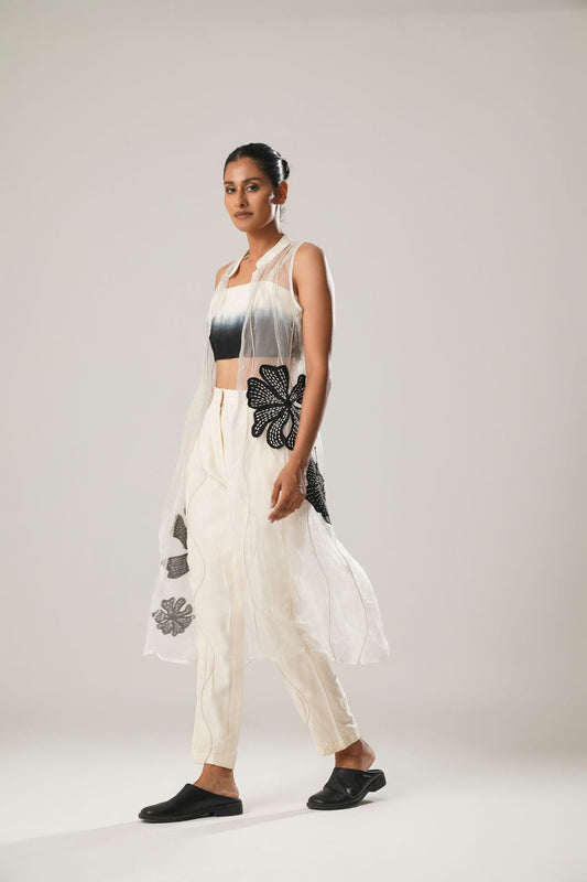 MJ Ombre Top + Cigarette Pants + Organza Jacket