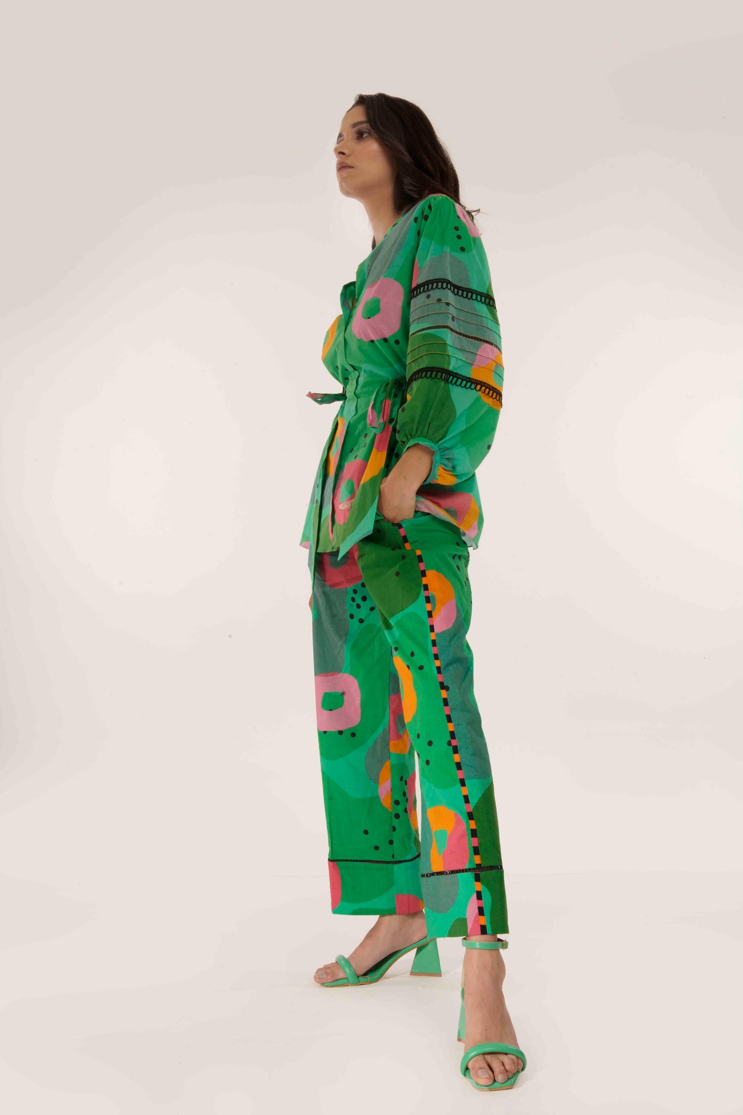 Bloom Co-ord Set (Green Print)