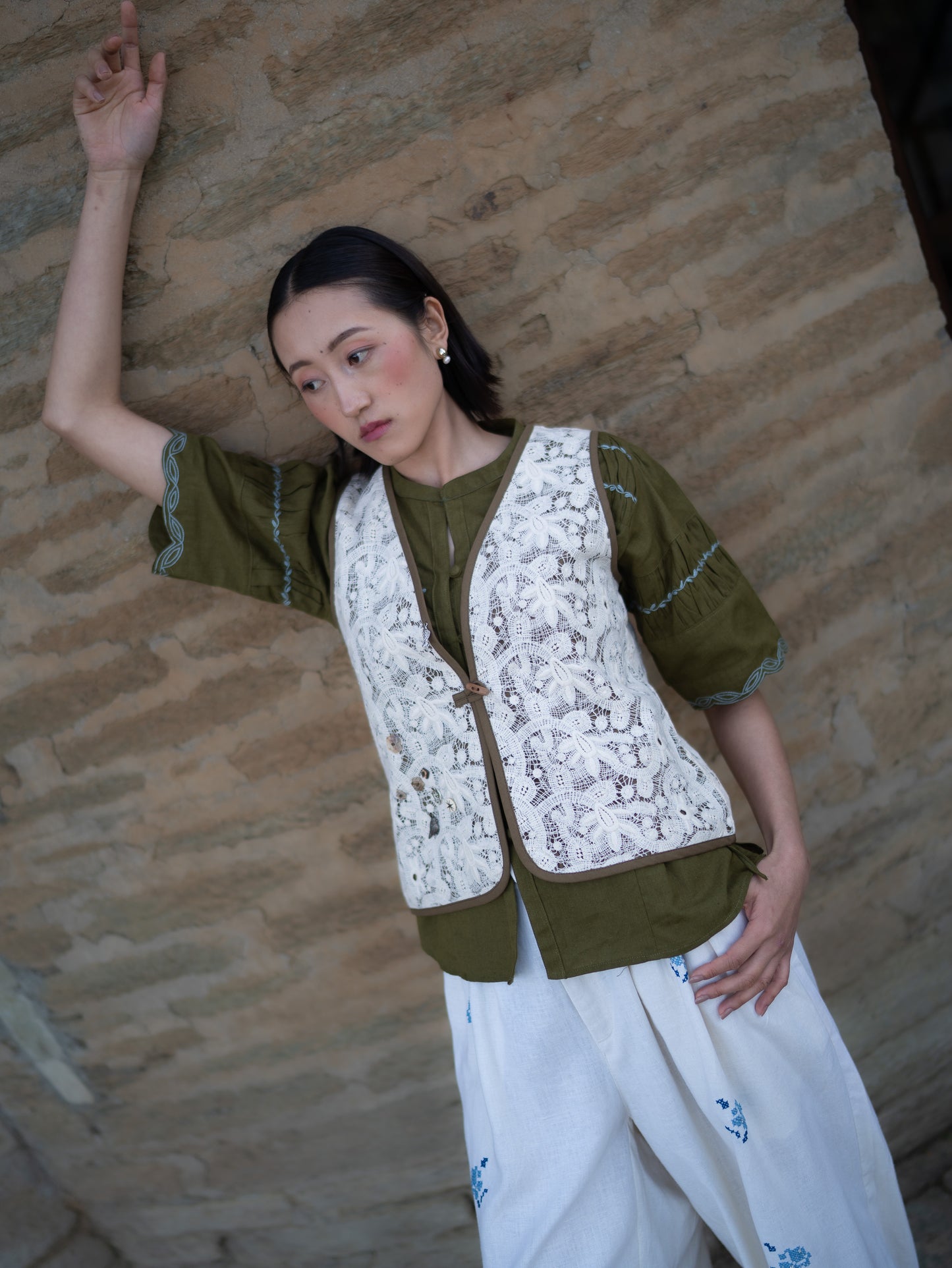 White Thread Vest