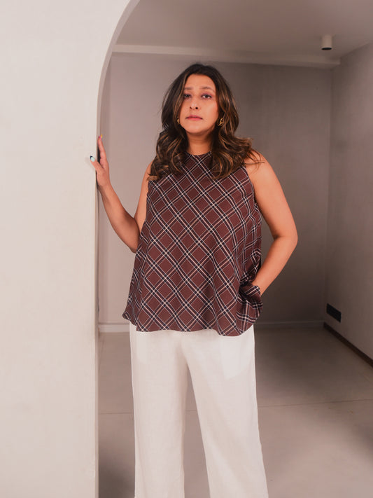 Everyday Top - Brown Checks
