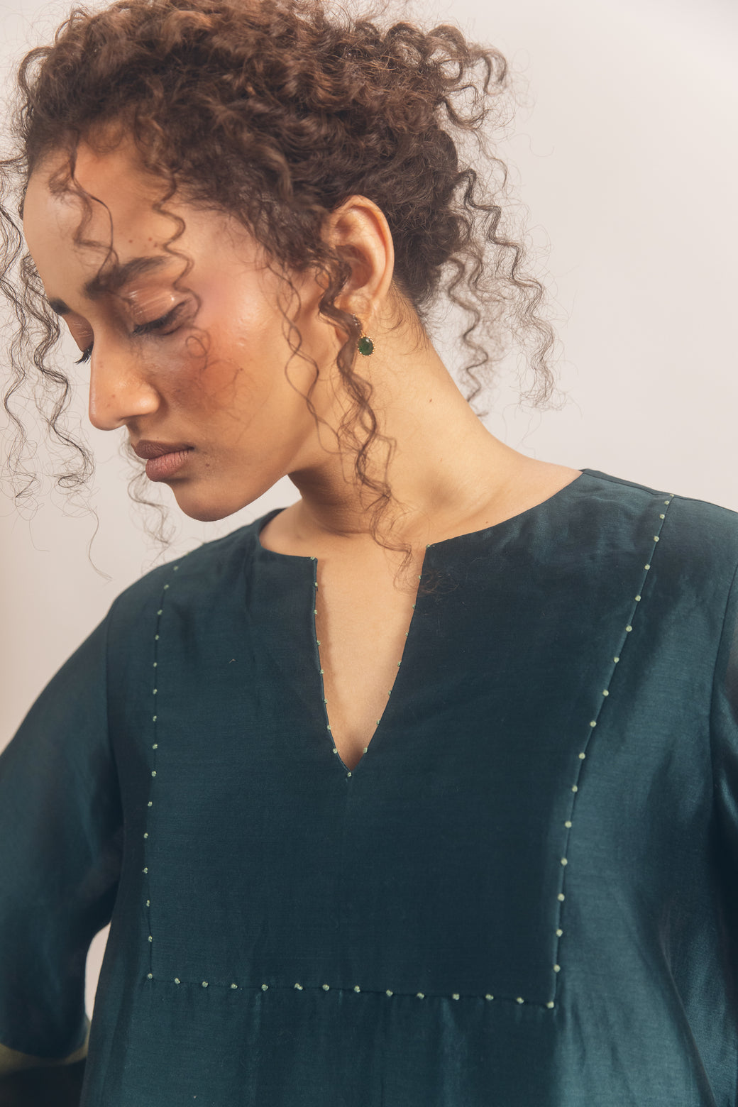 Block Skirt Set Blue