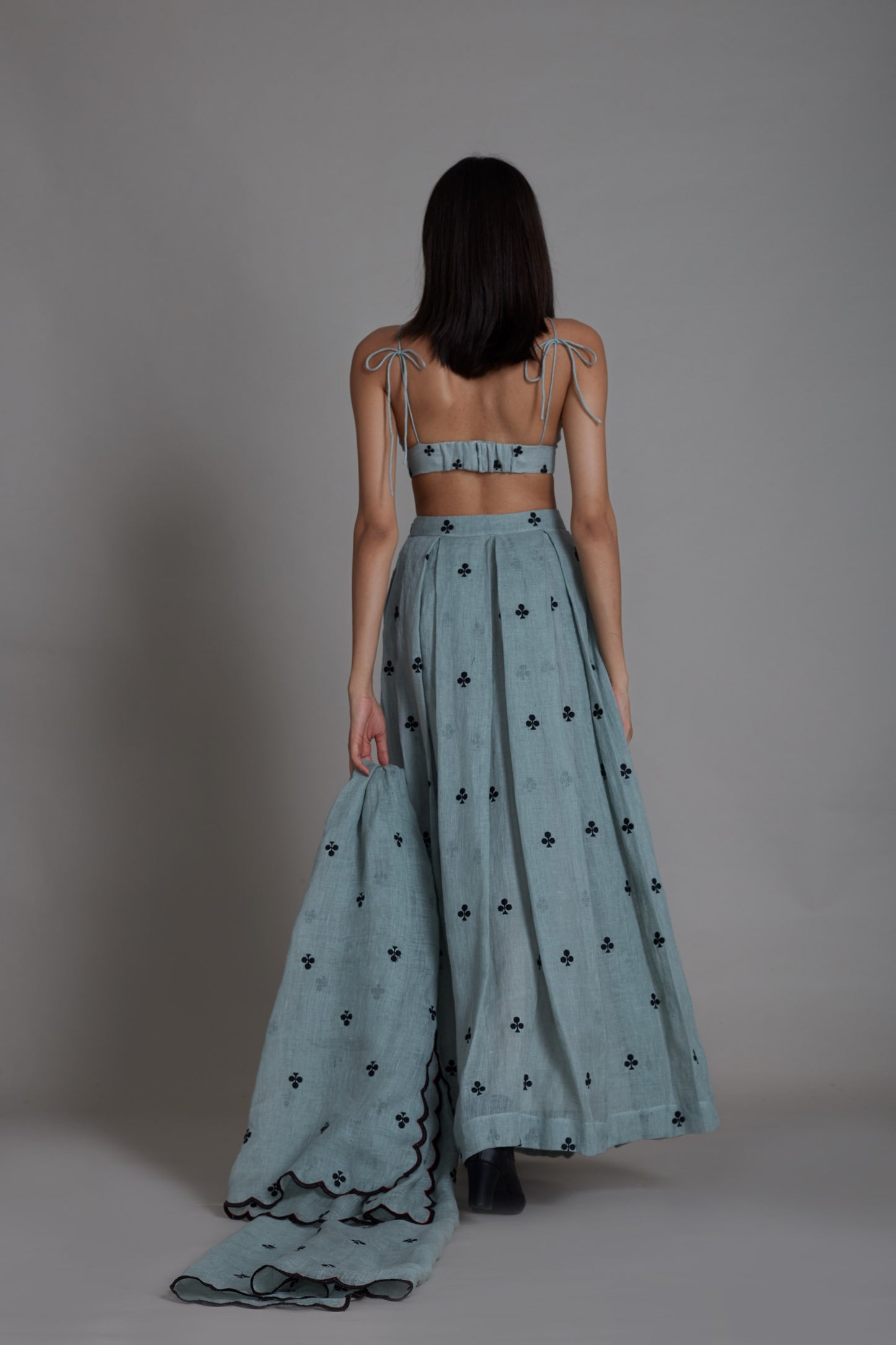 Club Counter Lehenga Set-Blue (3 PCS)
