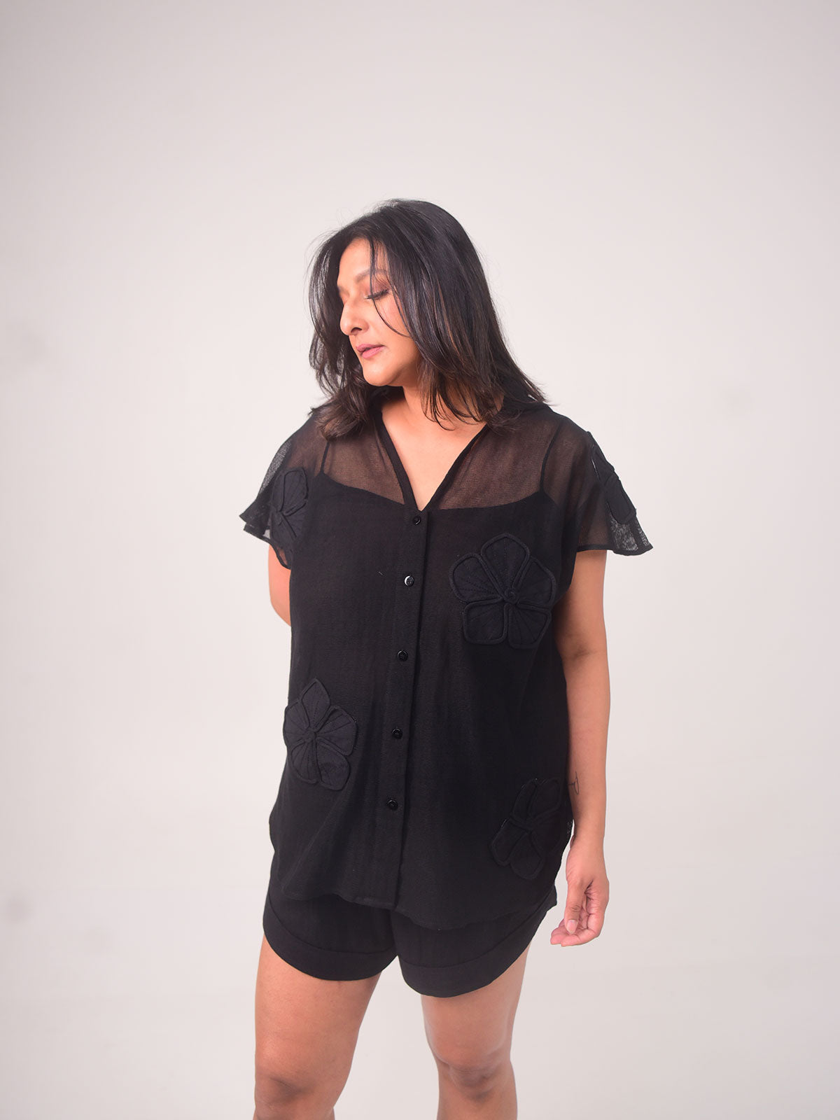 Nova Applique Cotton Net Set