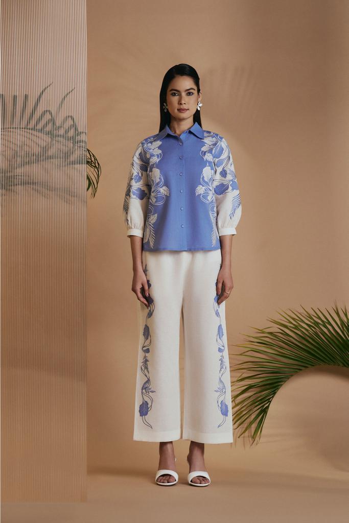 Blue Ivory Petal Safari Pant