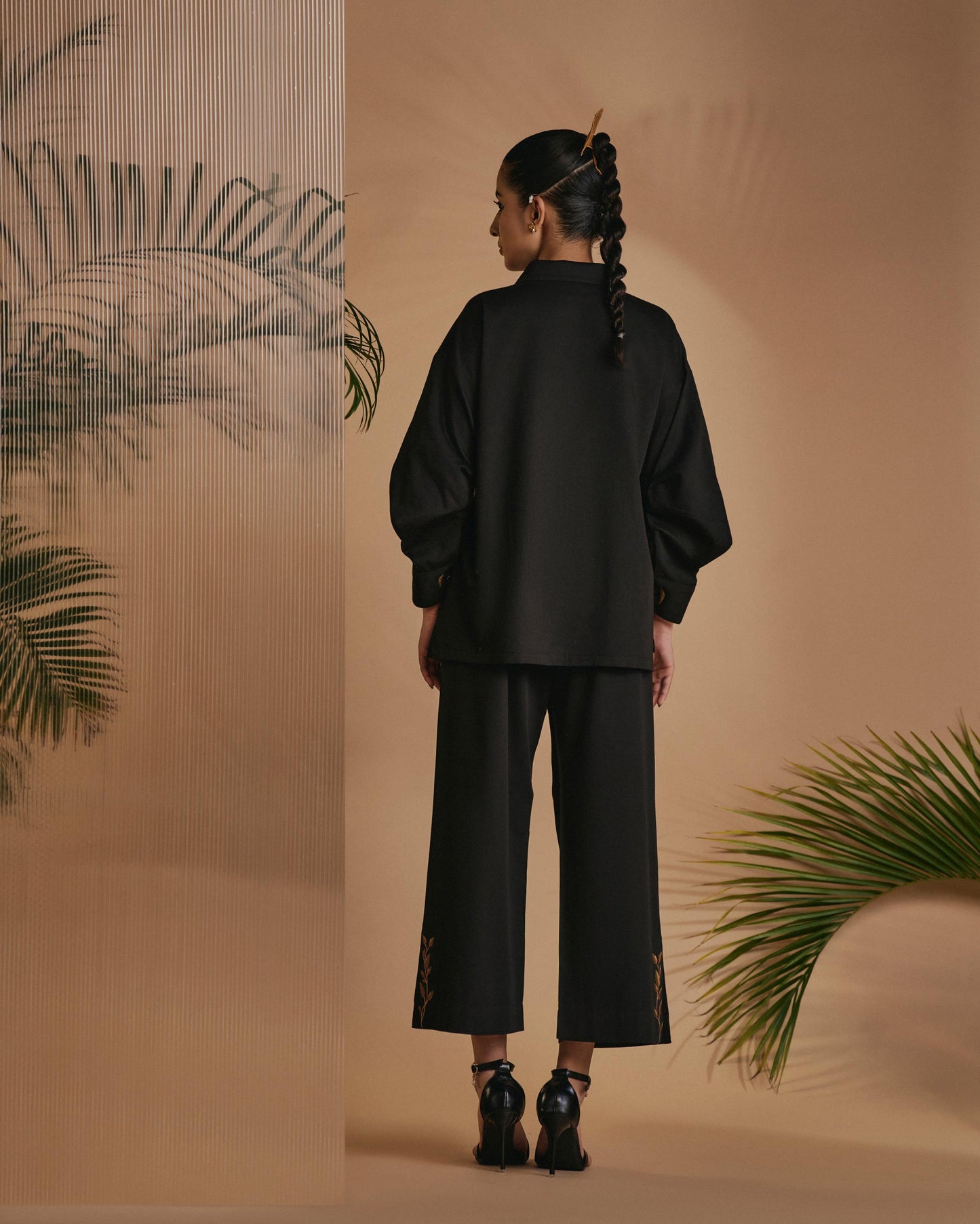 Black Deer in Bloom Co-ord Set