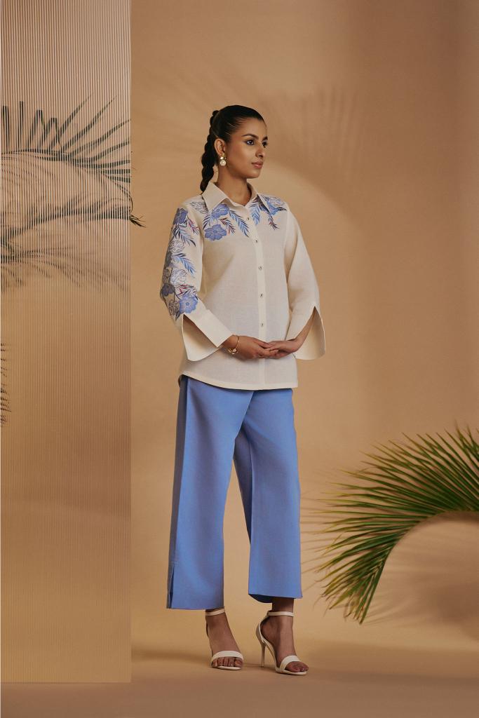 Blue Flora Pant