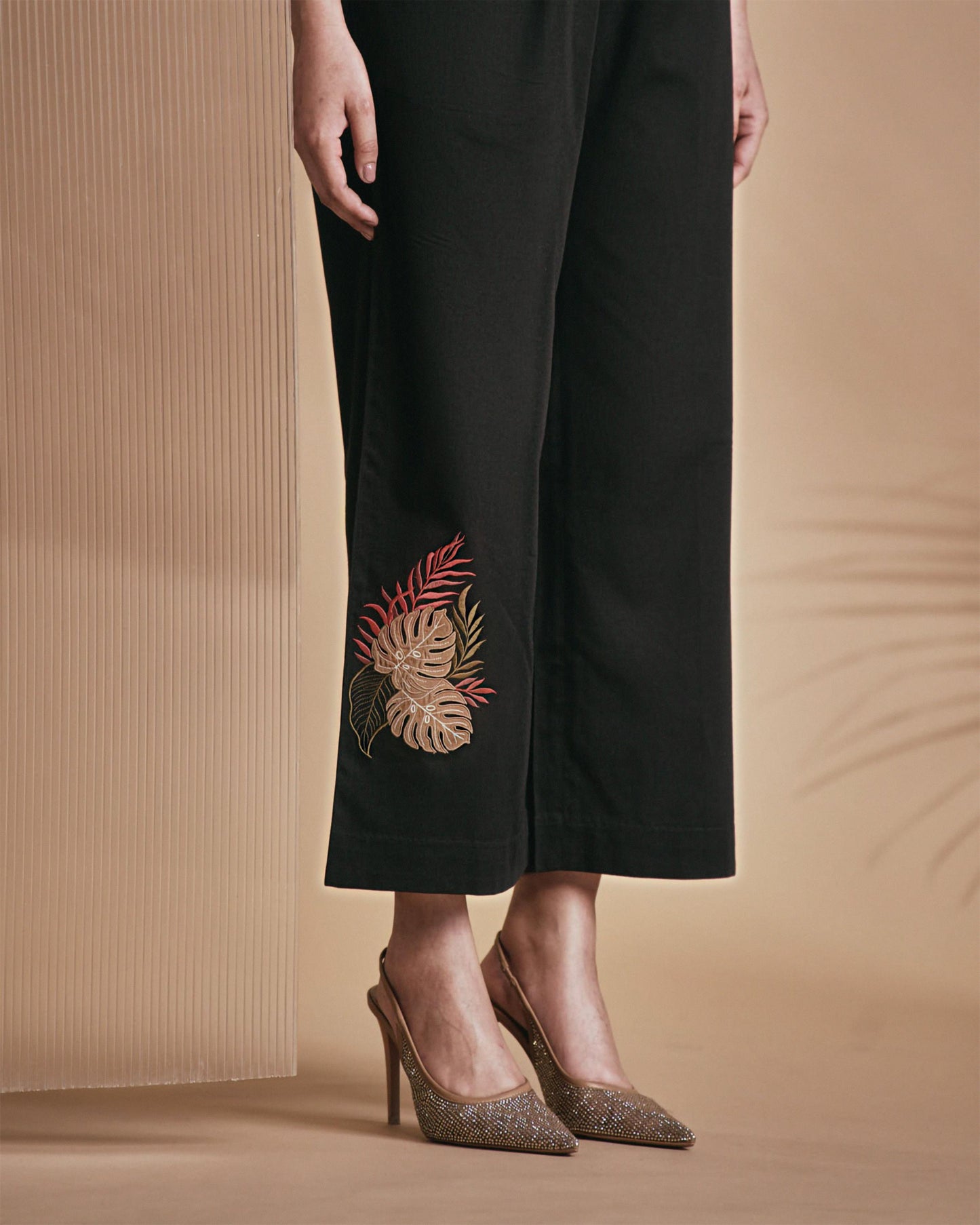 Black Tropical Leopard Pant
