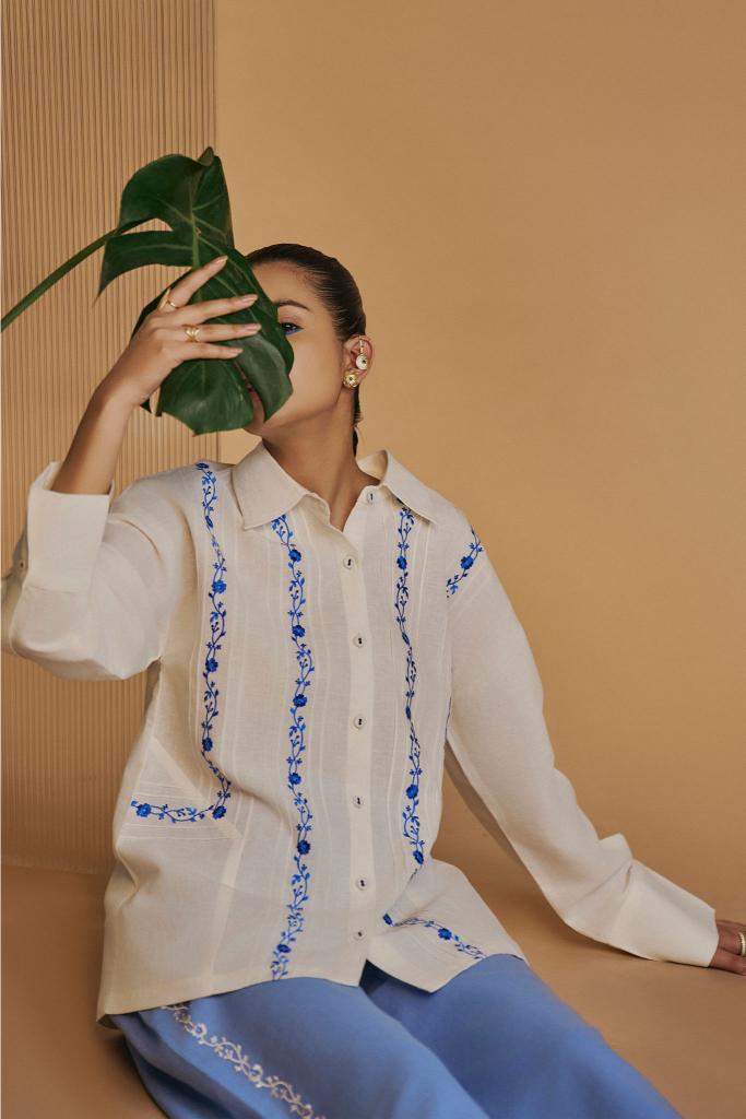 Ivory Blue Reverie Co-ord Set