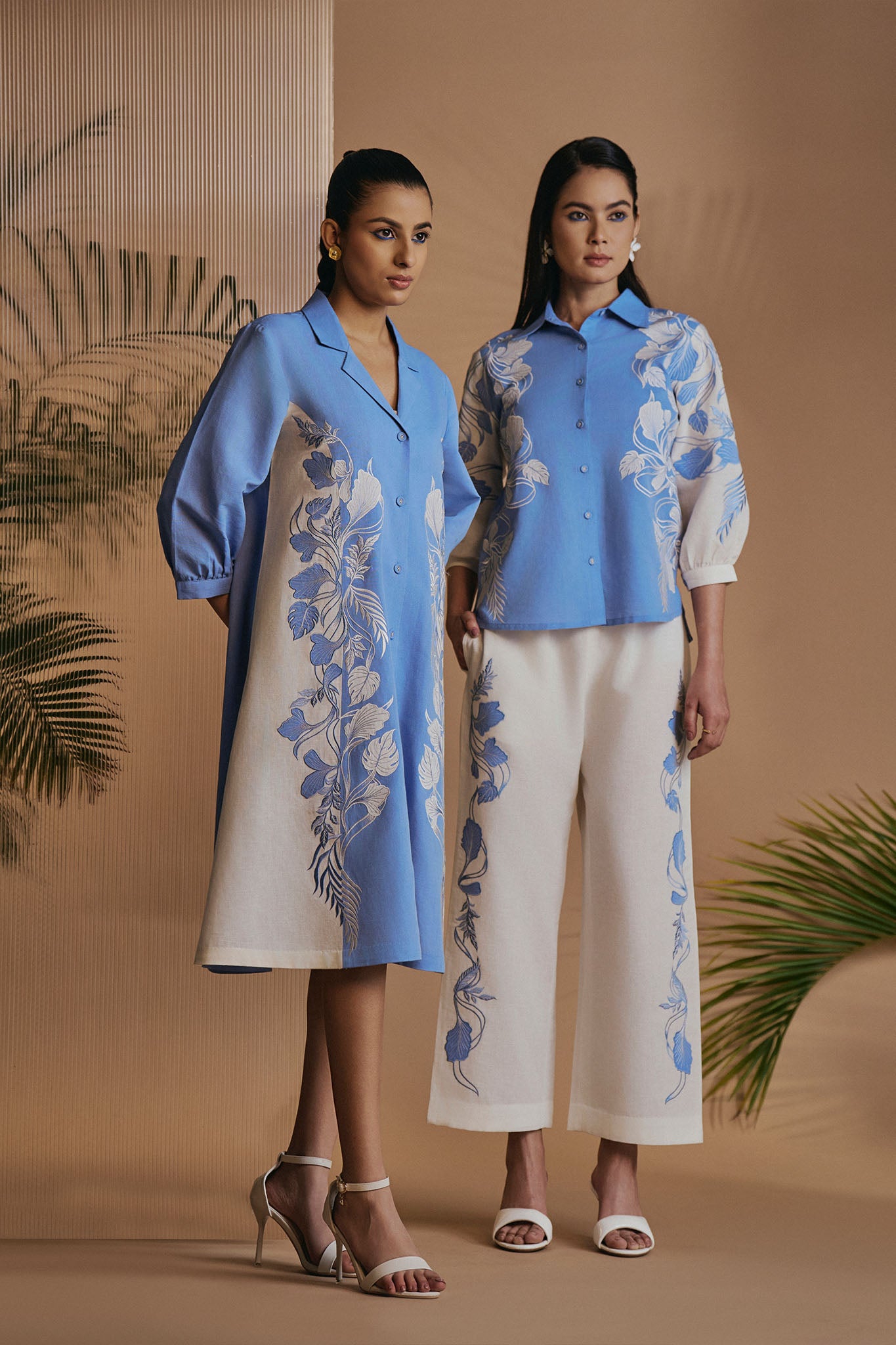 Blue Petal Safari A-Line Dress