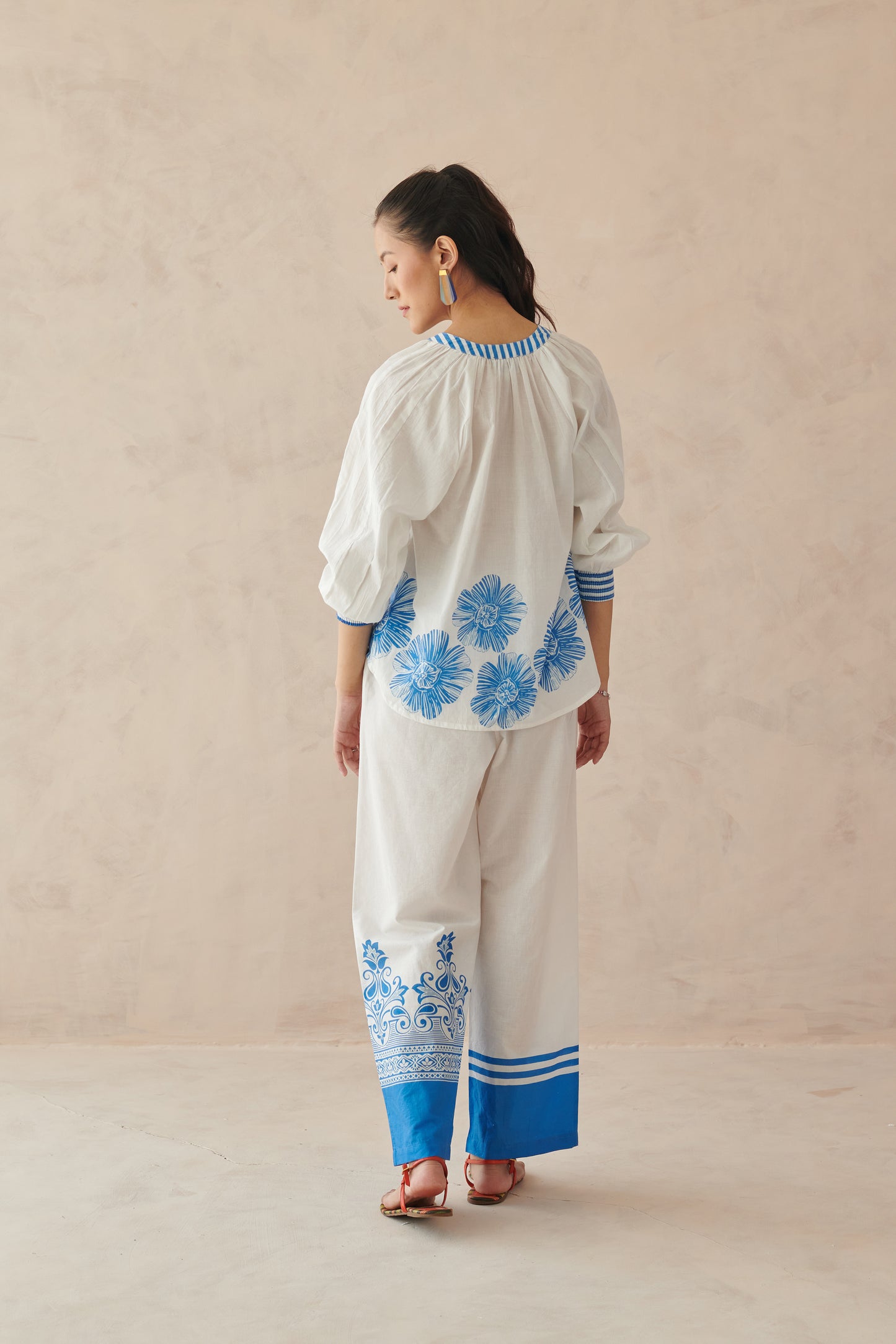 Plush White Relaxed Floral Top